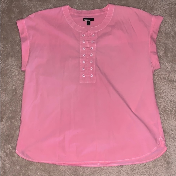 J Crew Pink Cotton Top Size 14 Tall - Picture 1 of 5